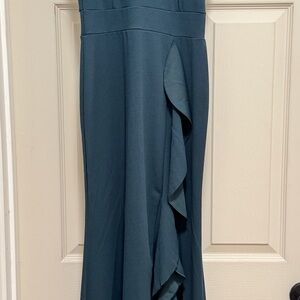 High Neck Ruffle Hem Party Dress